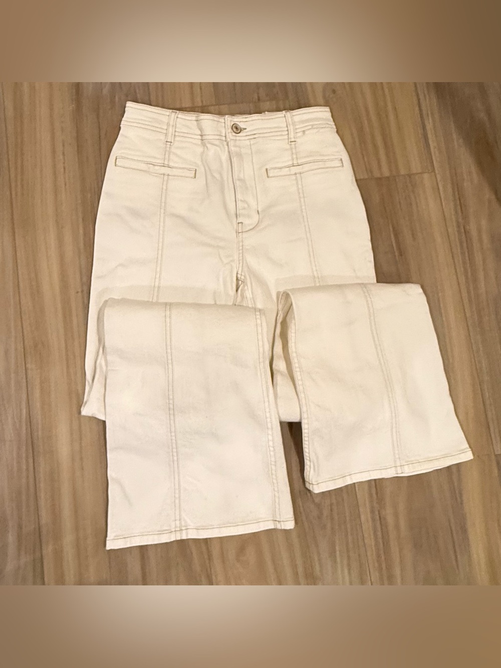 Free People Firecracker Flare Jean We The Free Suede Stars Desert Plains 27S NWT - Picture 8 of 10